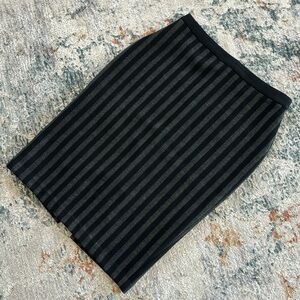TAHARI Striped Grey Black Pencil Skirt, Size XS/TP